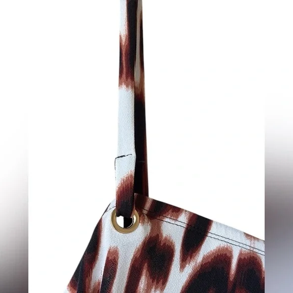 Bold Element Brown and Black Leopard Print Sleeveless Jumpsuit Chain Belt - Picture 11 of 16